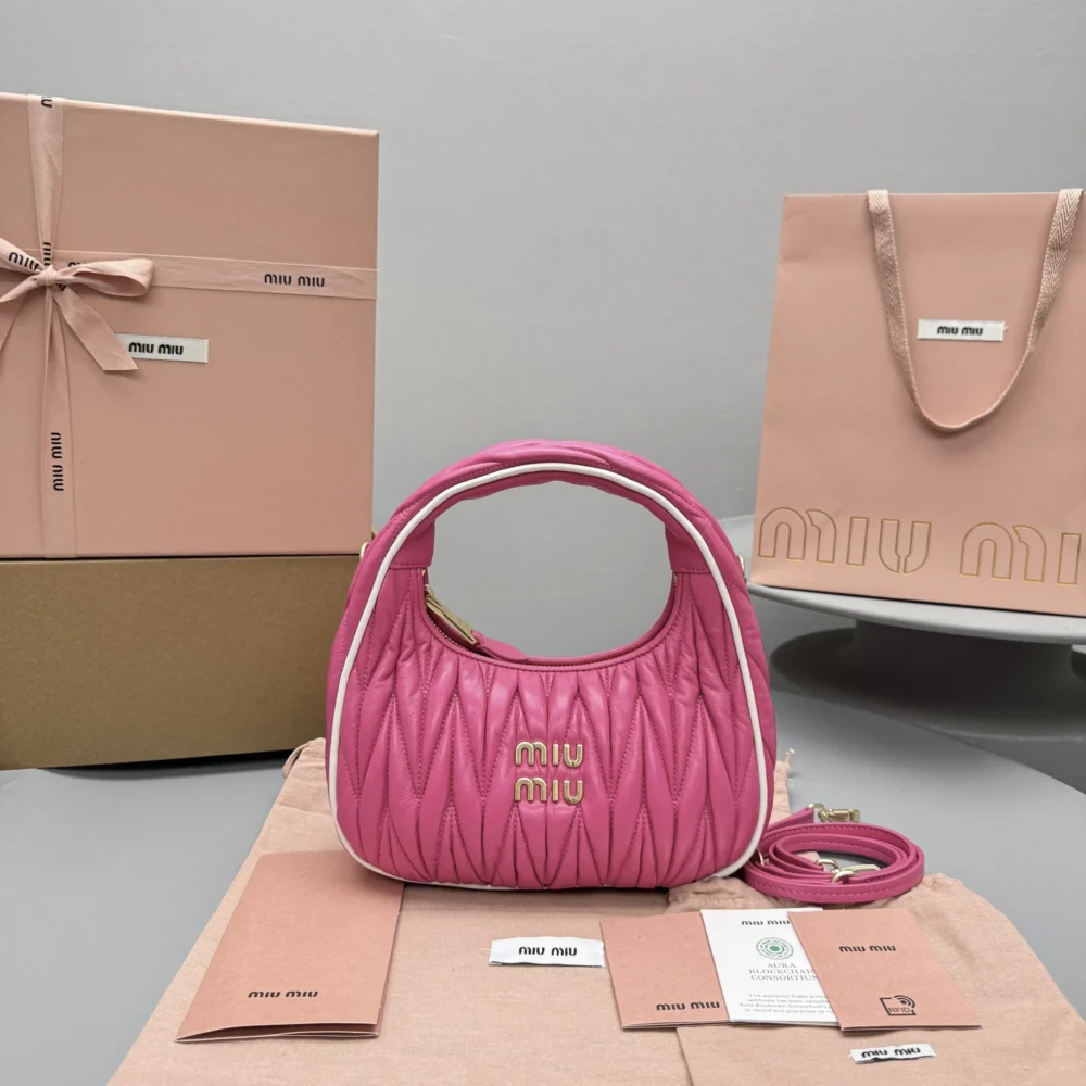 Miu Miu Wander Matelassé Nappa Leather Hobo Bag