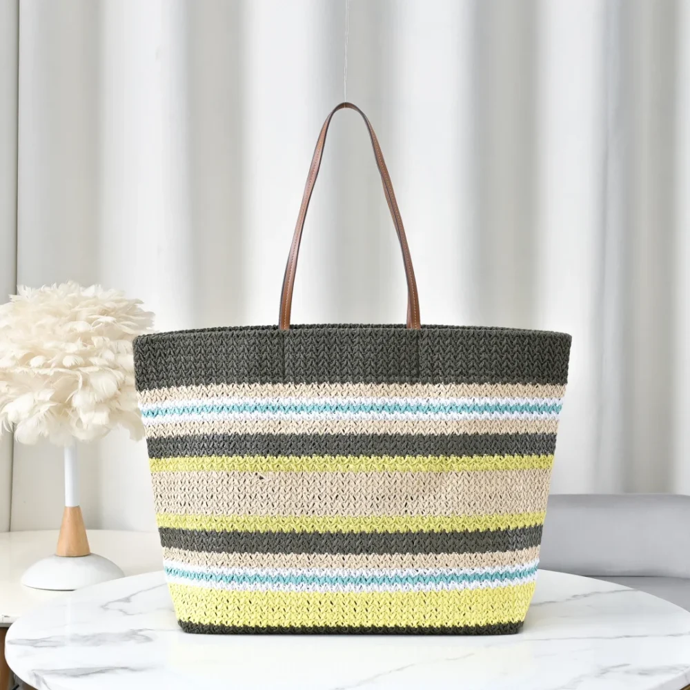 Miu Miu Raffia-Effect Woven Tote Bag